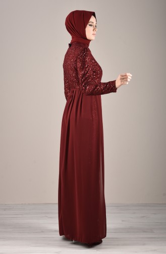 فساتين سهرة بتصميم اسلامي أحمر كلاريت 5219-04
