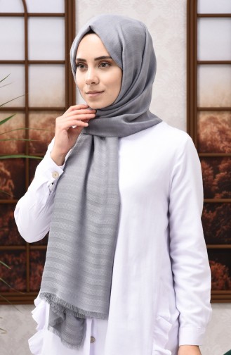 Self Patterned Seasonal Shawl Dark Gray 13155-11