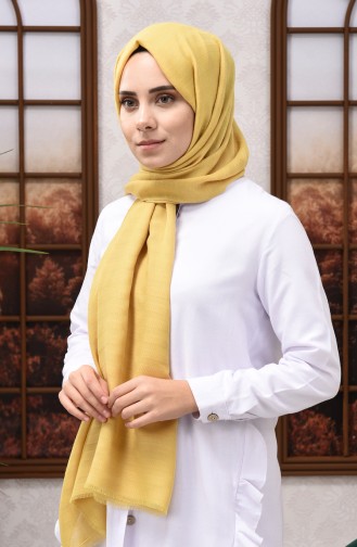 Self Patterned Seasonal Shawl Yellow 13155-13