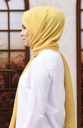 Kendinden Desenli Mevsimlik Şal 13155-13 Sarı 13155-13