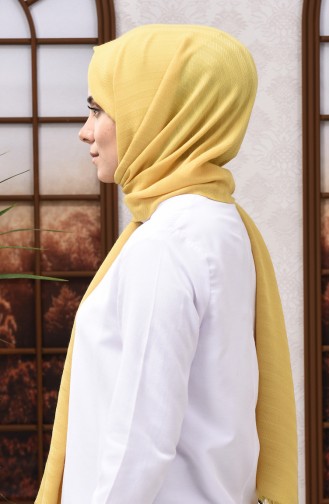 Self Patterned Seasonal Shawl Yellow 13155-13