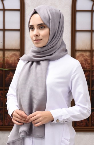 Self Patterned Seasonal Shawl Gray 13155-23