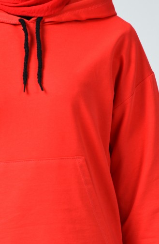 Kangaroo Pocket Sweatshirt Red 2225-08