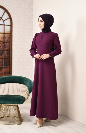  Robe Simple à Col Montant 2703-05 Pourpre 2703-05