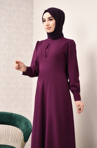  Robe Simple à Col Montant 2703-05 Pourpre 2703-05