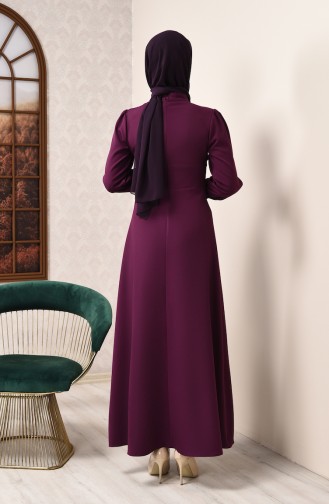  Robe Simple à Col Montant 2703-05 Pourpre 2703-05