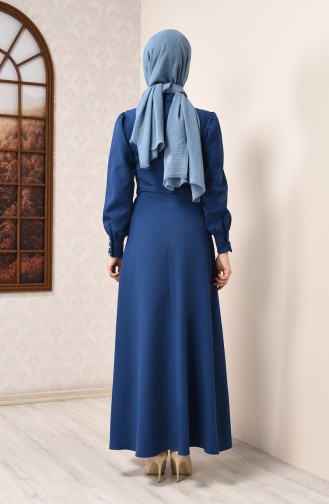 Judge Collar Straight Dress 2703-08 Indigo 2703-08