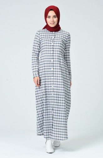 Navy Blue Hijab Dress 1269-03