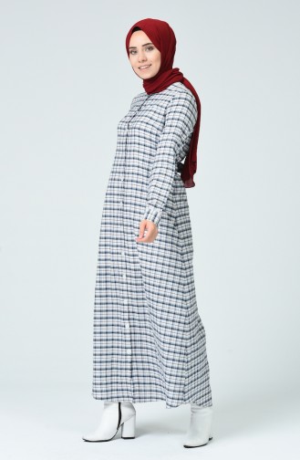 Navy Blue Hijab Dress 1269-03
