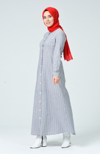 Navy Blue Hijab Dress 1269-06