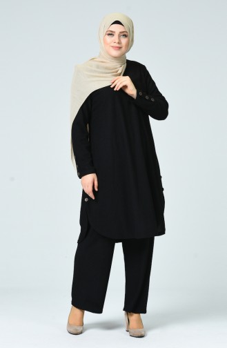 Schwarz Hijab Kleider 2664-03