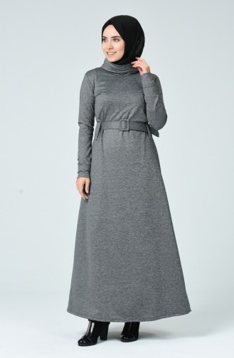 Grau Hijab Kleider 0022-01
