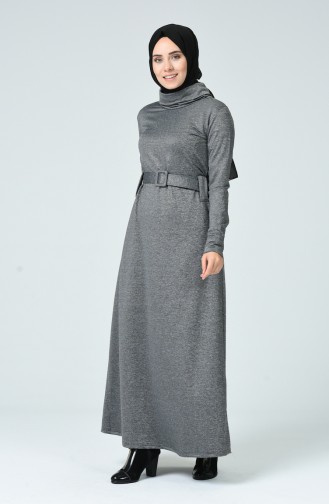 Grau Hijab Kleider 0022-01
