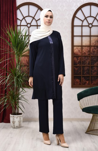 Navy Blue Tuniek 8108-06