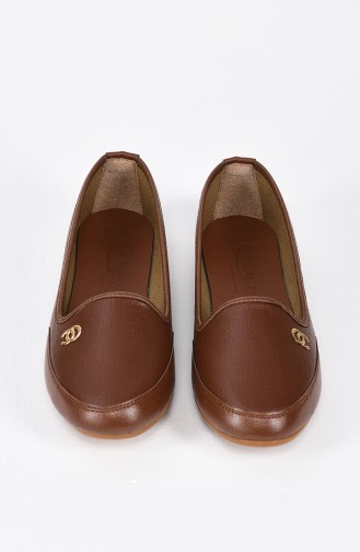 Tobacco Brown Woman Flat Shoe 4551-1