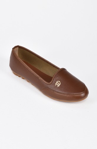 Tobacco Brown Woman Flat Shoe 4551-1