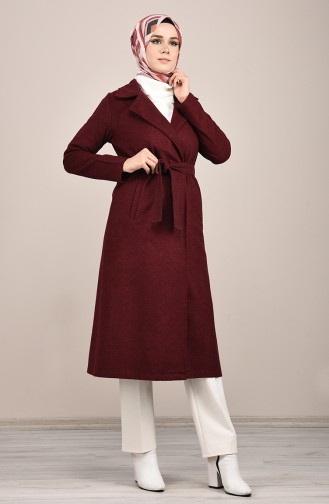 Belted Fleece Cape 8404-05 Claret Red 8404-05