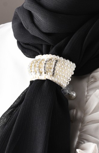 White Shawl Scarf Pin 2-02-35