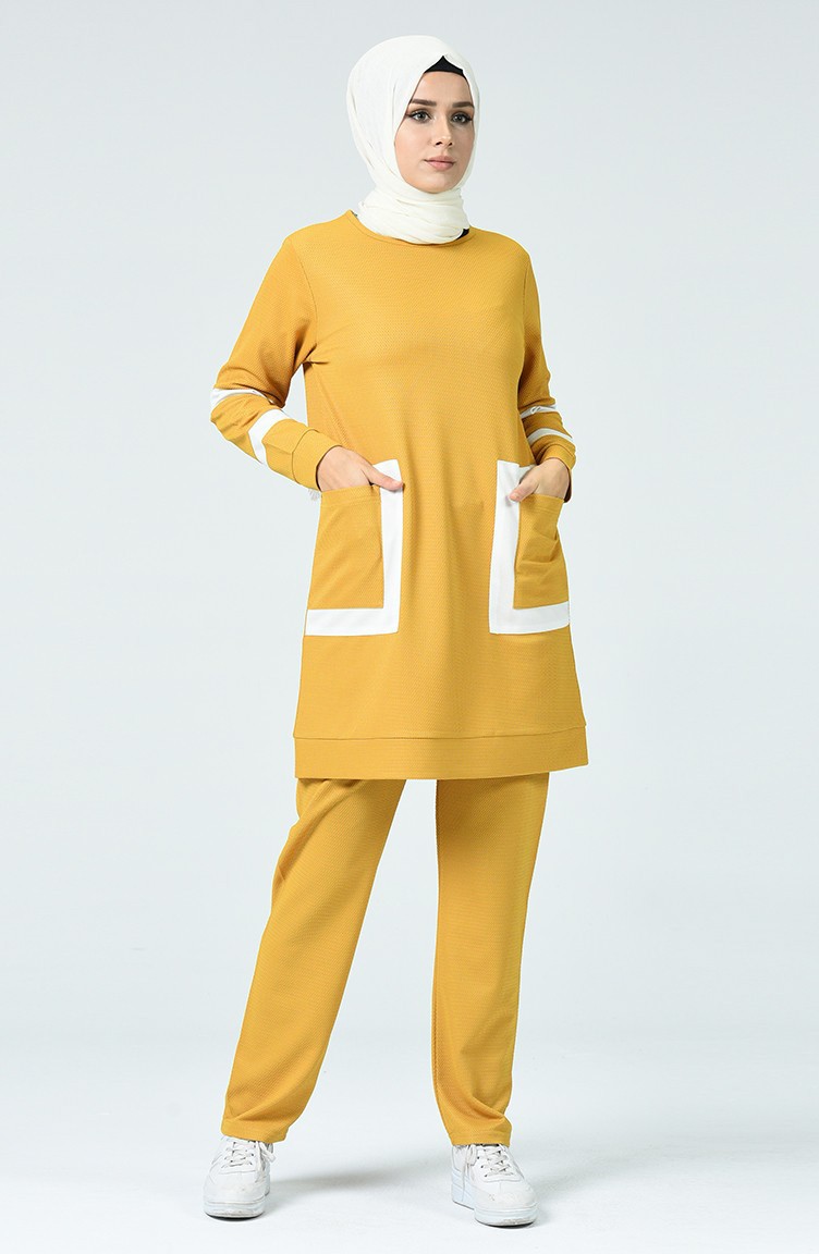 mustard yellow sweatsuit