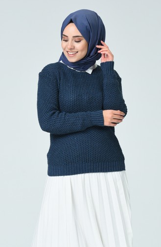 Triko Kısa Kazak 3450-01 Lacivert
