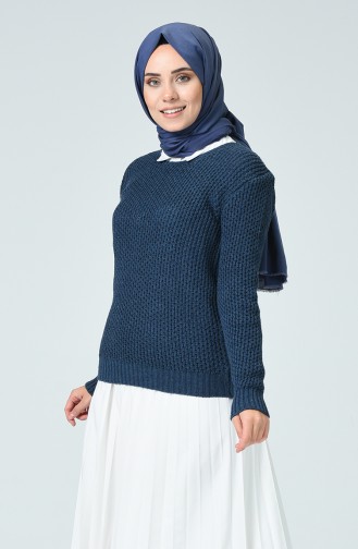 Triko Kısa Kazak 3450-01 Lacivert