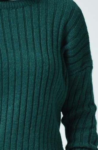 Smaragdgrün Pullover 7020-09