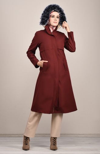 معطف أحمر كلاريت 0036-06