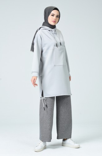 Beli Lastikli Bol Paça Pantolon 8120-02 Siyah 8120-02