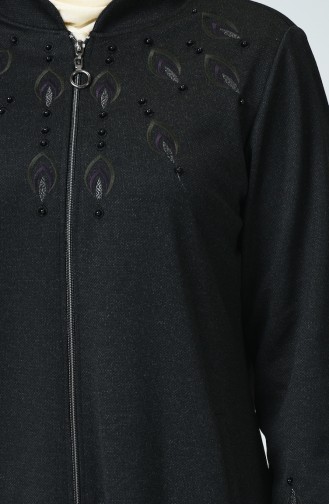 معطف فوقي أسود 1225-03