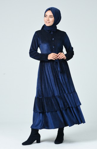 Saxe Hijab Dress 1046-03