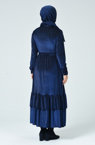 Saxe Hijab Dress 1046-03