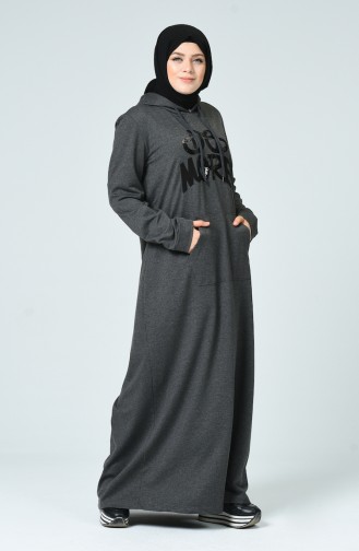 Robe Sport İmprimée Grande Taille 10007-01 Anthracite 10007-01