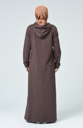 Brown Hijab Dress 10007-02