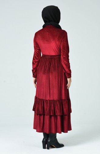 Claret Red Hijab Dress 1046-02