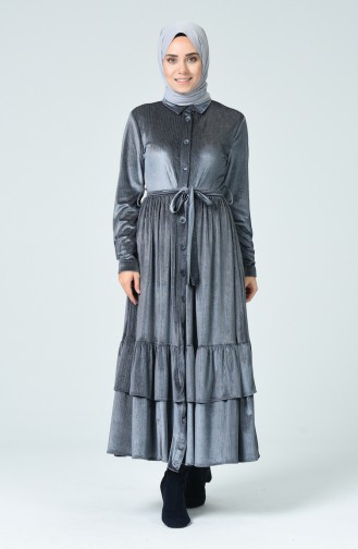 Gray Hijab Dress 1046-05
