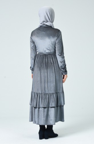 Gray Hijab Dress 1046-05