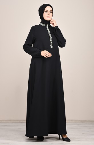 Black Hijab Dress 8019-03