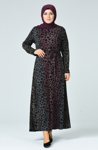 Plum Hijab Dress 4893C-02