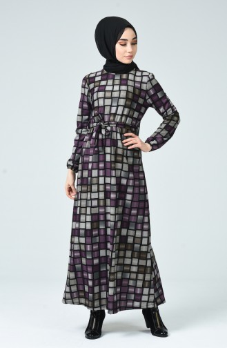 Purple Hijab Dress 1261-02