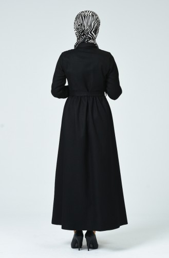 Schwarz Hijab Kleider 0895-04