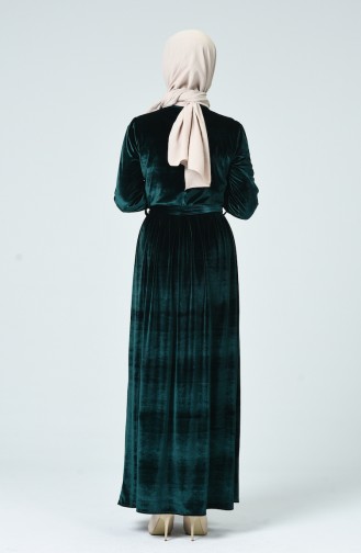فستان أخضر زمردي 1049-01