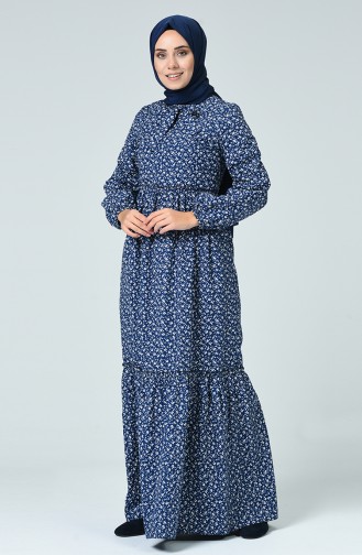 Robe Hijab Bleu Marine 60054B-02