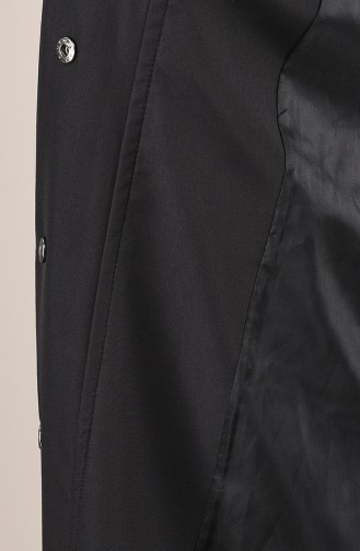 Trench Coat Long Taille Froncée 0033-01 Noir 0033-01