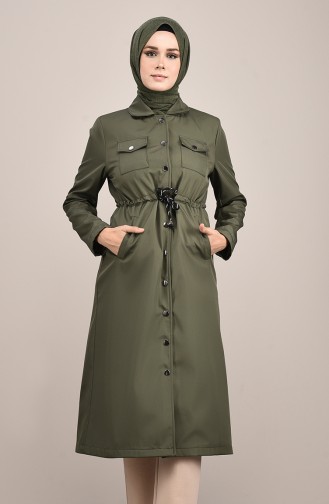 Trenchcoat mit Tasche  0035-01 Khaki 0035-01