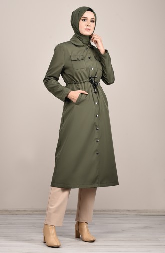 Trenchcoat mit Tasche  0035-01 Khaki 0035-01