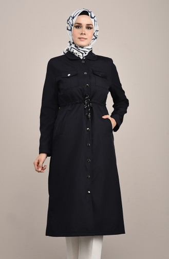 Trenchcoat mit Tasche 0035-02 Dunkelblau 0035-02