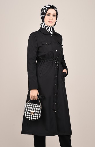 Trench Coat à Poche 0035-03 Noir 0035-03