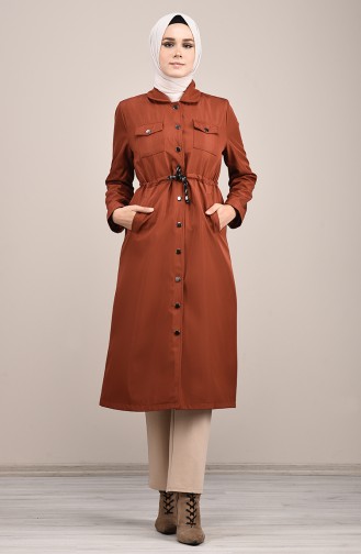 Trenchcoat mit Tasche 0035-04 Ziegelrot 0035-04