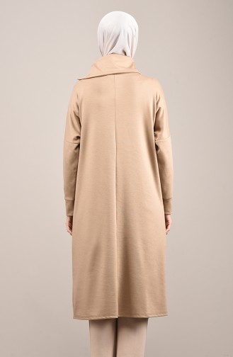 Umlegekragen Fledermaus Ärmel Tunika 8122-03 Beige 8122-03