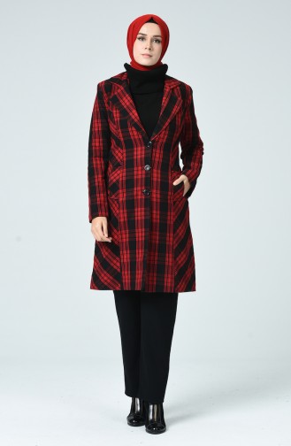 Ecossai Gemusterte Jacke 2645-03 Rot 2645-03